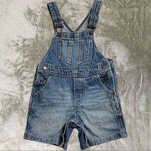 Genuine Kids OshKosh Jean Shorts Baby Overalls 18M Snap Bottom 100% Cotton
